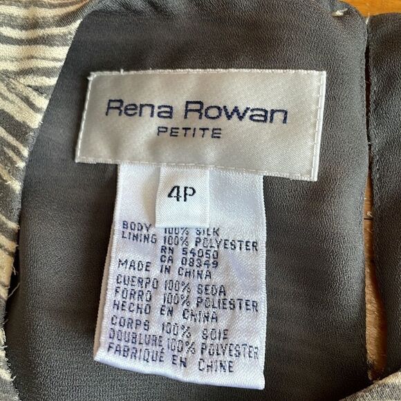 Rena Rowan Silk Striped Sleeveless Blouse Petite 4P Women’s 4 - Picture 2 of 4